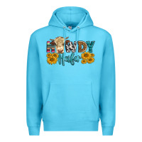 Ocean Blue Western Howdy Heifer With Simmental Cow Premium Hoodie - LillyAllenDesigns