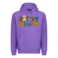 Purple Western Howdy Heifer With Simmental Cow Premium Hoodie - LillyAllenDesigns