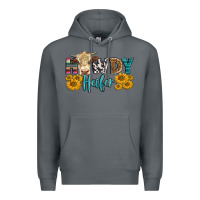 Rock Western Howdy Heifer With Simmental Cow Premium Hoodie - LillyAllenDesigns