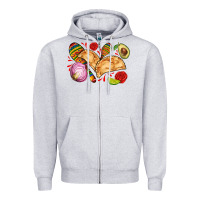 Heather Grey empanadas roses onion lime and avocado Zipper Hoodie - AdoDesignShop
