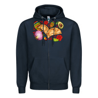 Navy empanadas roses onion lime and avocado Zipper Hoodie - AdoDesignShop