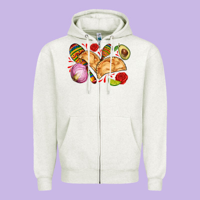 Empanadas Roses Onion Lime And Avocado Zipper Hoodie Designed By Adodesignshop