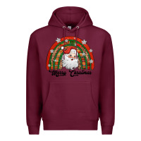 Burgundy merry christmas santa rainbow Premium Hoodie - Jasminsmagicworld