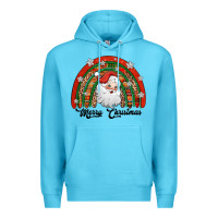Ocean Blue merry christmas santa rainbow Premium Hoodie - Jasminsmagicworld