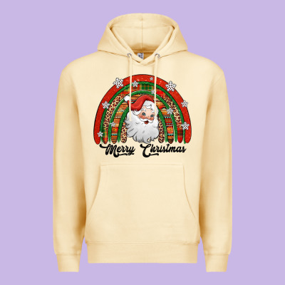 Merry Christmas Santa Rainbow Premium Hoodie Designed By Jasminsmagicworld