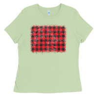 Matcha distressed buffalo plaid background Ladies Tee - CowCowDesign