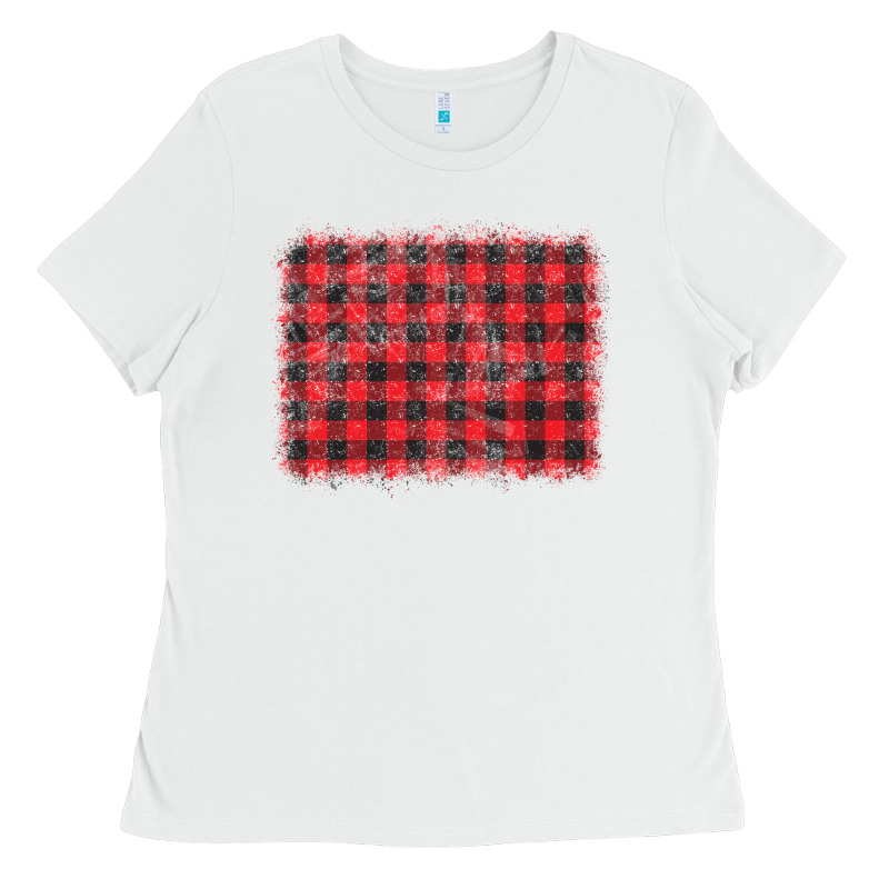 Distressed Buffalo Plaid Background Ladies Tee by CowCowDesign | Teevron