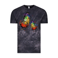 Cloud Black rainbow butterfly pride Vintage Tee - FaDigitalArtStudio