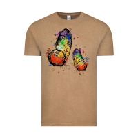 Vintage Coffee rainbow butterfly pride Vintage Tee - FaDigitalArtStudio