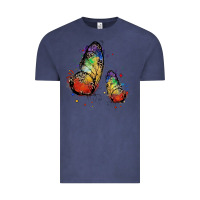 Vintage Denim rainbow butterfly pride Vintage Tee - FaDigitalArtStudio