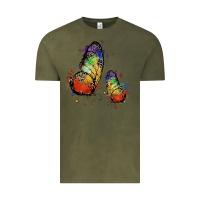 Vintage Olive rainbow butterfly pride Vintage Tee - FaDigitalArtStudio