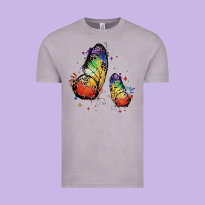 Rainbow Butterfly Pride Vintage Tee Designed By Fadigitalartstudio