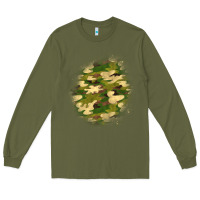 Army Green camouflage patch 5 Long Sleeve Tee - BundleAndBundleShop