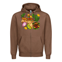 Chestnut burrito  with sombrero and union with cactus Zipper Hoodie - AdoDesignShop