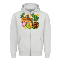 Dove Grey burrito  with sombrero and union with cactus Zipper Hoodie - AdoDesignShop