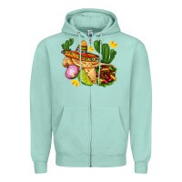 Seafoam burrito  with sombrero and union with cactus Zipper Hoodie - AdoDesignShop