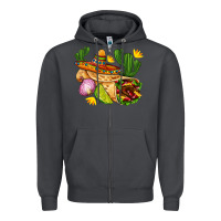 Smoke burrito  with sombrero and union with cactus Zipper Hoodie - AdoDesignShop