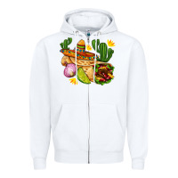 White burrito  with sombrero and union with cactus Zipper Hoodie - AdoDesignShop