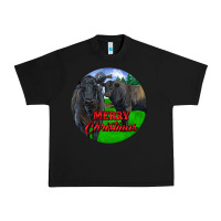 Black Black Angus Cattle and Bull Merry Christmas Urban Heavy Tee - RanaPortraitStore