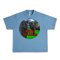 Pebble Blue Black Angus Cattle and Bull Merry Christmas Urban Heavy Tee - RanaPortraitStore
