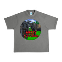 Tornado Black Angus Cattle and Bull Merry Christmas Urban Heavy Tee - RanaPortraitStore