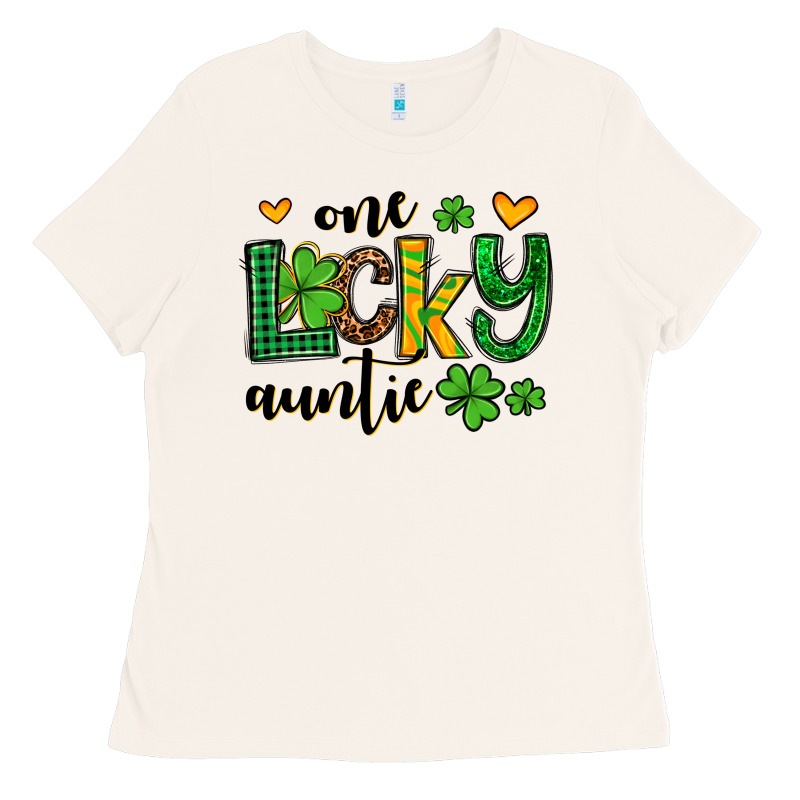 One Lucky Auntie St. Patrick's Ladies Tee by OliviaCreatesArt | Teevron