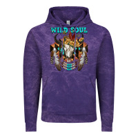 Cloud Purple Wild Soul Bull Skull Vintage Hoodie - FaDigitalArtStudio