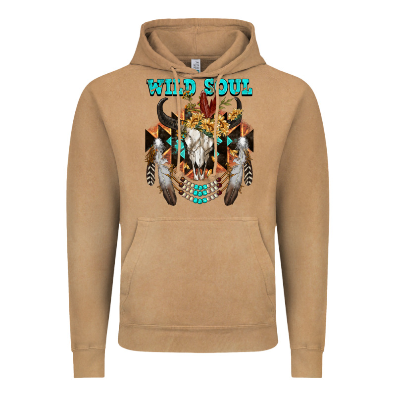 Wild Soul Bull Skull Vintage Hoodie by FaDigitalArtStudio | Teevron