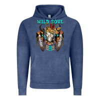 Vintage Denim Wild Soul Bull Skull Vintage Hoodie - FaDigitalArtStudio