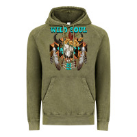 Vintage Olive Wild Soul Bull Skull Vintage Hoodie - FaDigitalArtStudio