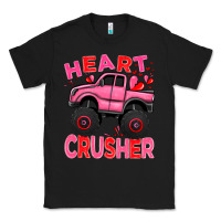Black Heart crusher pink monster truck Valentine's Day Classic Tee - HowdyJamesFarm