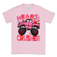Bubblegum Pink Heart crusher pink monster truck Valentine's Day Classic Tee - HowdyJamesFarm