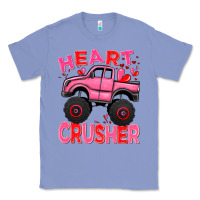 Colony Blue Heart crusher pink monster truck Valentine's Day Classic Tee - HowdyJamesFarm