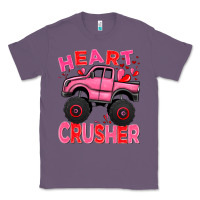 Lavender Heart crusher pink monster truck Valentine's Day Classic Tee - HowdyJamesFarm