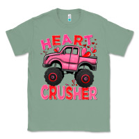 Sage Heart crusher pink monster truck Valentine's Day Classic Tee - HowdyJamesFarm