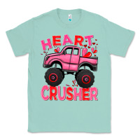 Seafoam Heart crusher pink monster truck Valentine's Day Classic Tee - HowdyJamesFarm