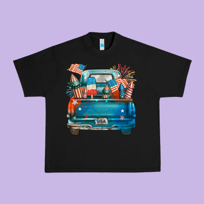 Customize Usa Truck Urban Heavy Tee Designed By Fadigitalartstudio