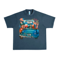 Midnight Navy Customize USA truck Urban Heavy Tee - FaDigitalArtStudio