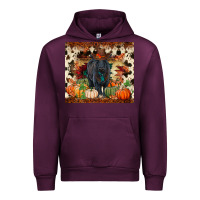 Mauve Wine Fall black angus Urban Hoodie - RanaPortraitStore