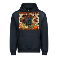 Navy Fall black angus Urban Hoodie - RanaPortraitStore
