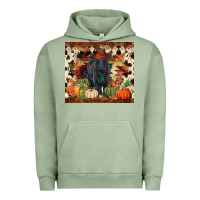 Pigment Oil Green Fall black angus Urban Hoodie - RanaPortraitStore