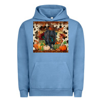 Pigment Pebble Blue Fall black angus Urban Hoodie - RanaPortraitStore