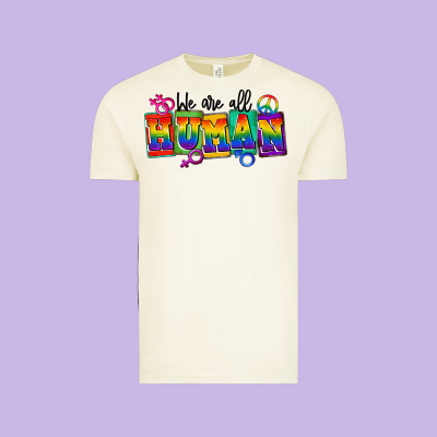 We Are All Human Vintage Tee Designed By Fadigitalartstudio