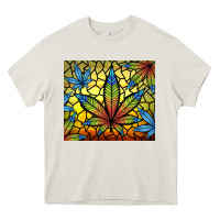 Cream stained glass weed Heavy Core Tee - TumblerDesignByShophia