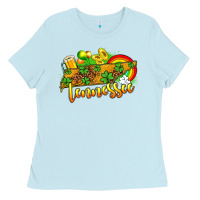 Baby Blue St. Patrick's Tennessee map Ladies Tee - OliviaCreatesArt