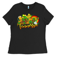 Black St. Patrick's Tennessee map Ladies Tee - OliviaCreatesArt