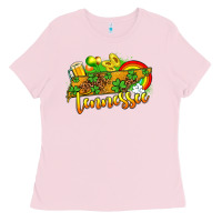 Bubblegum Pink St. Patrick's Tennessee map Ladies Tee - OliviaCreatesArt