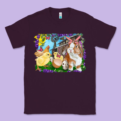 Easter Farm Chicks And Bunny Classic Tee Designed By Ranaportraitstore