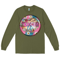 Army Green teacher life earrings Long Sleeve Tee - BundleAndBundleShop