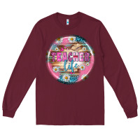 Burgundy teacher life earrings Long Sleeve Tee - BundleAndBundleShop